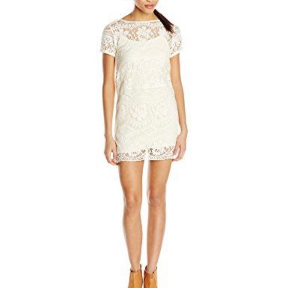 White Crochet Lace Billabong Dress